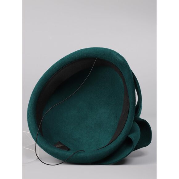 Women\'s Wool Felt Teardrop Fascinator Hat - 1940s Vintage Pillbox Beret 1824
